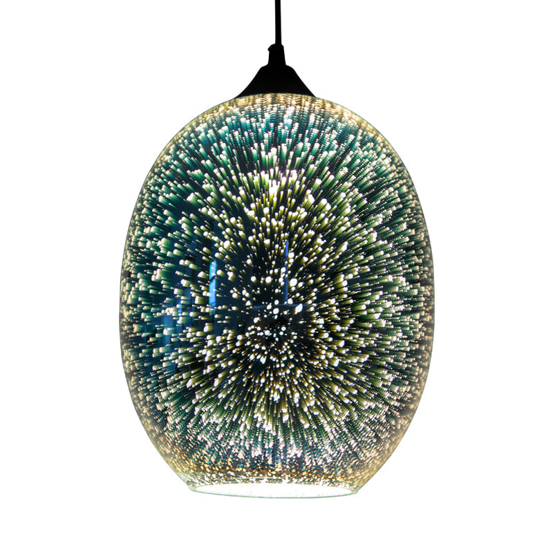 Modernist 1-Light 3D Glass Geometry Pendant For Living Room