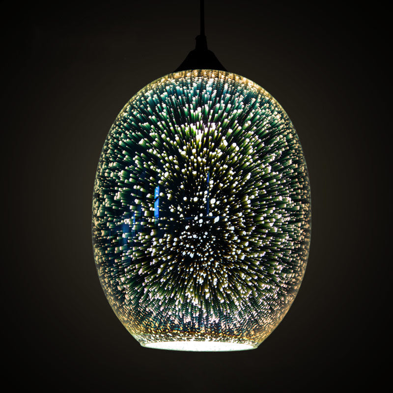 Modernist 1-Light 3D Glass Geometry Pendant For Living Room