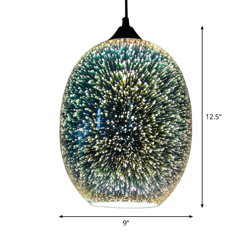 Modernist 1-Light 3D Glass Geometry Pendant For Living Room