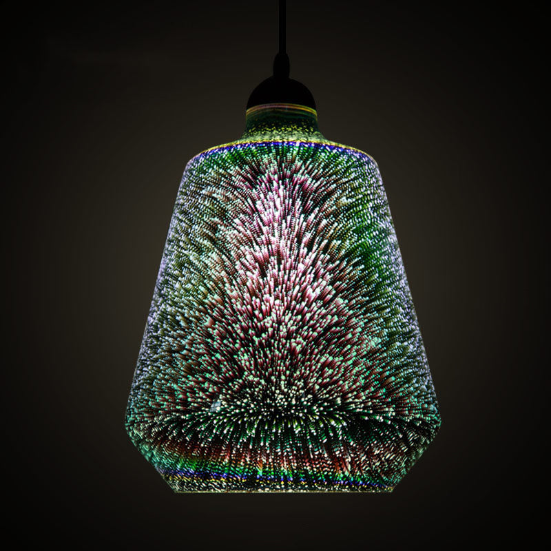 Modernist 1-Light 3D Glass Geometry Pendant For Living Room
