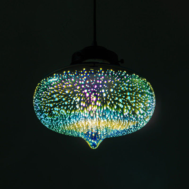 Modernist 1-Light 3D Glass Geometry Pendant For Living Room