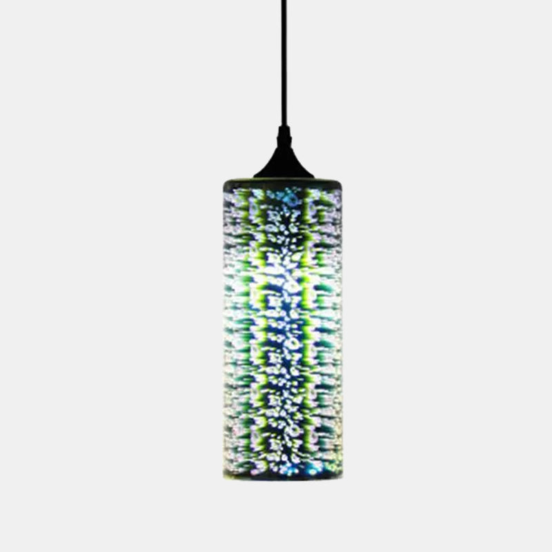 Modernist 1-Light 3D Glass Geometry Pendant For Living Room