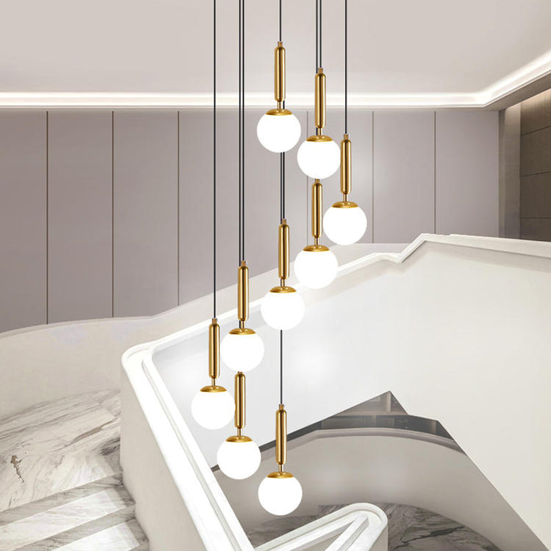 Opal Glass Hanging Light: Sleek & Stylish Suspension Lighting For Stairs