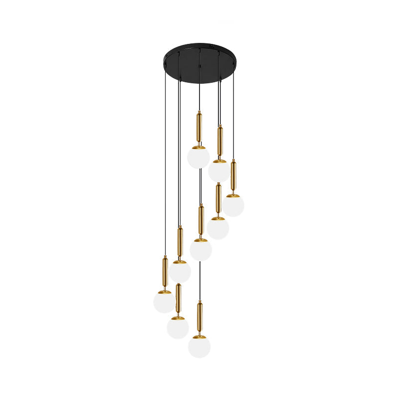 Opal Glass Hanging Light: Sleek & Stylish Suspension Lighting For Stairs