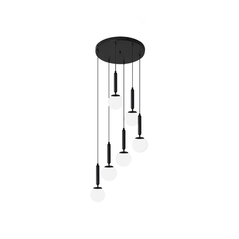 Marta - Opal Opal Glass Global Multiple Hanging Light Simplicity Suspension Lighting for Stairs