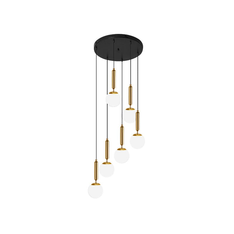 Opal Glass Hanging Light: Sleek & Stylish Suspension Lighting For Stairs 6 / Gold