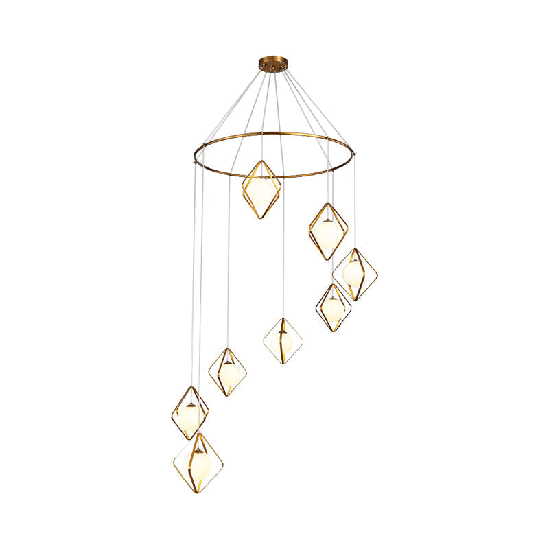 Modern Multi Light Pendant Lamp With Opal Glass Shade - Perfect For Living Room