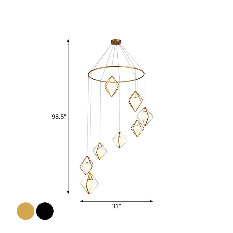 Modern Multi Light Pendant Lamp With Opal Glass Shade - Perfect For Living Room