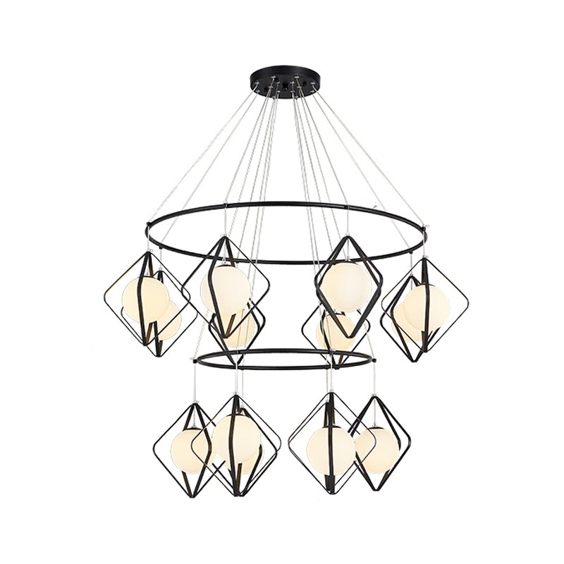 Modern Multi Light Pendant Lamp With Opal Glass Shade - Perfect For Living Room