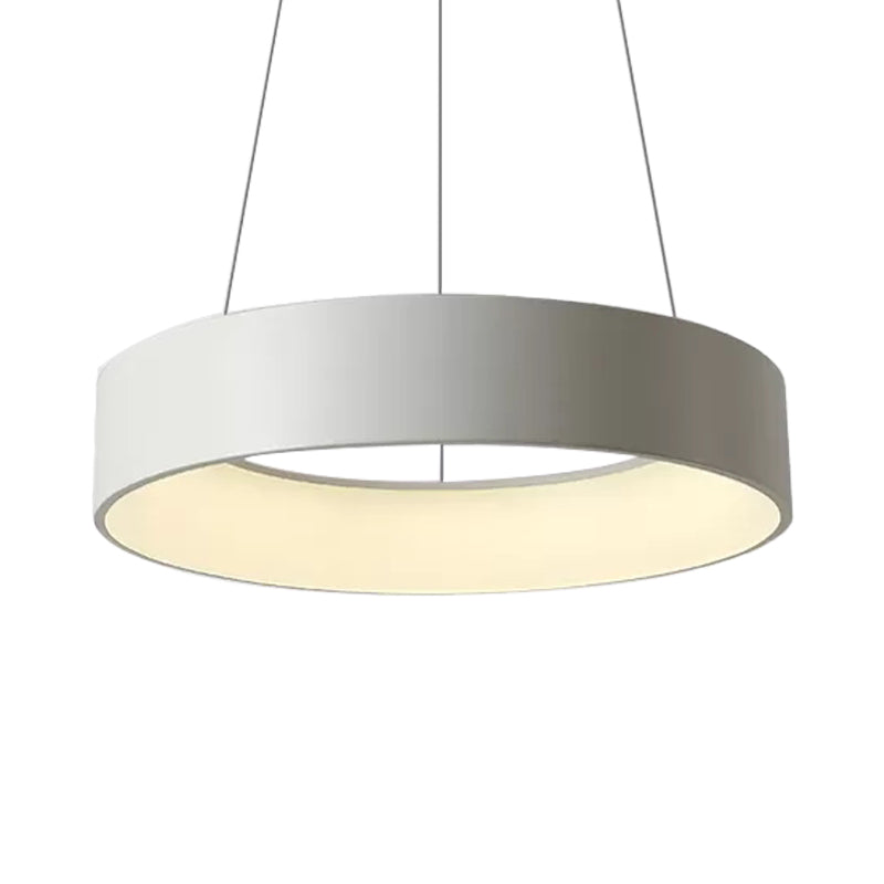 Minimalist Metal Ring Integrated LED Pendant Light - 3 Size & Color Options for Dining Room