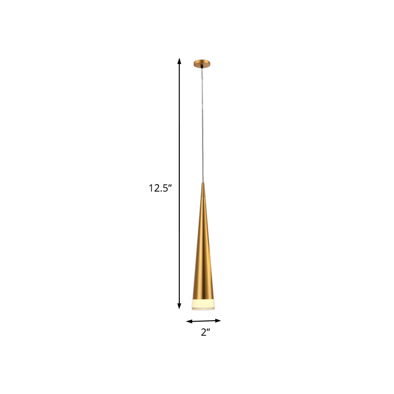 Kit de lampe suspendue conique : lampe suspendue simple en métal noir/argenté/doré en blanc chaud/neutre