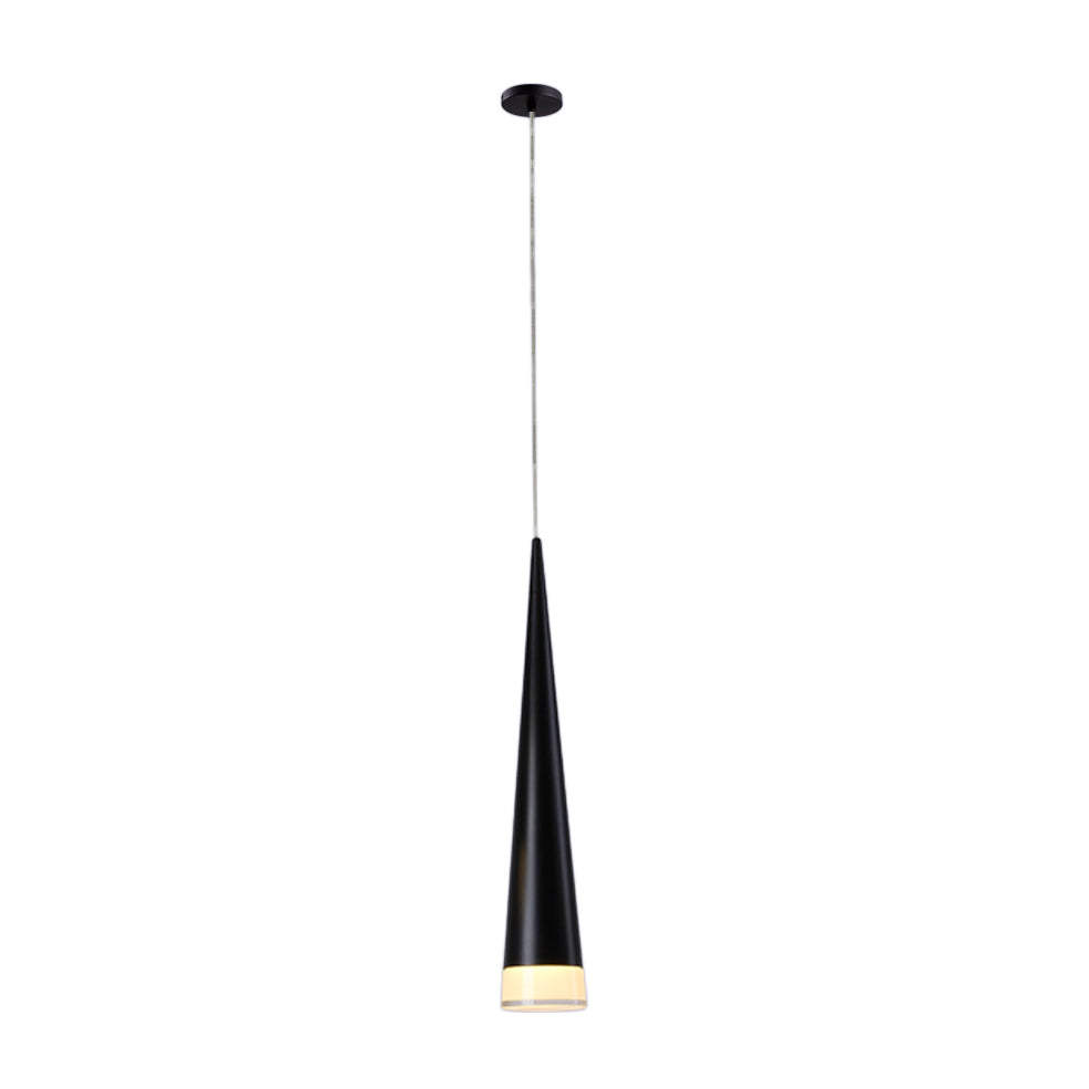 Kit de lampe suspendue conique : lampe suspendue simple en métal noir/argenté/doré en blanc chaud/neutre