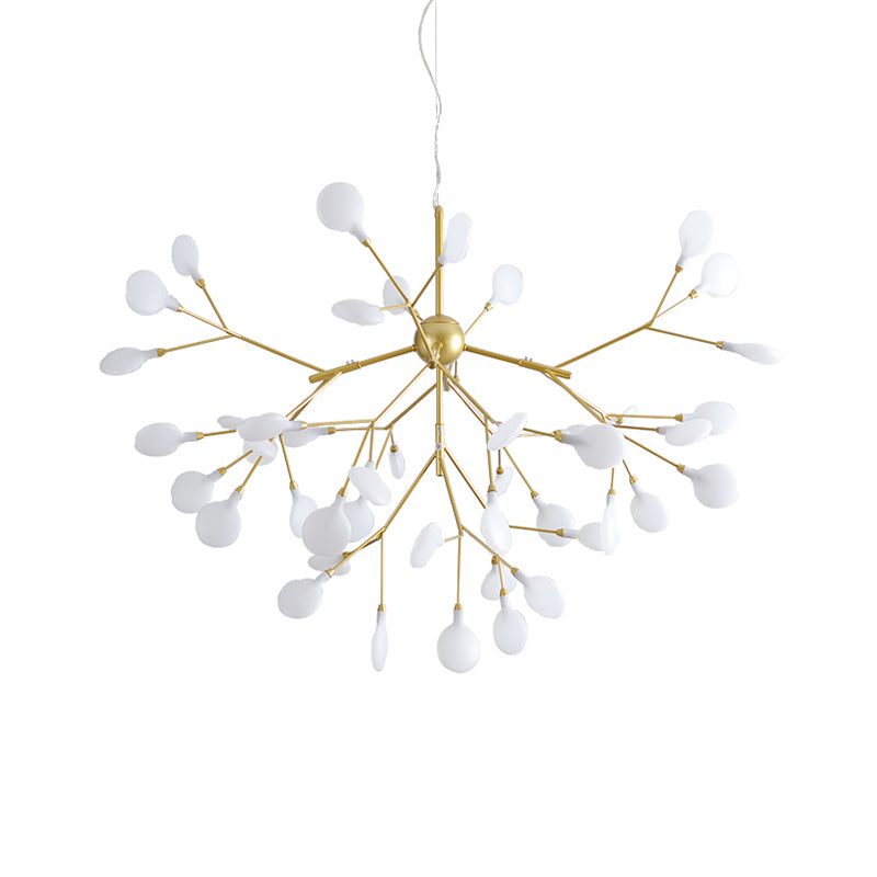 Lustre suspendu LED doré moderne pour salle à manger - Design de branche en acrylique