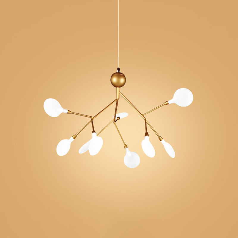 Simplicity Leaf Chandelier Lamp: Acrylic Living Room Pendant with LED Drop and Branch-Like Design