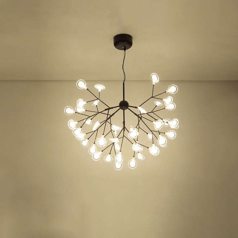 Simplicity Leaf Chandelier Lamp: Acrylic Living Room Pendant with LED Drop and Branch-Like Design