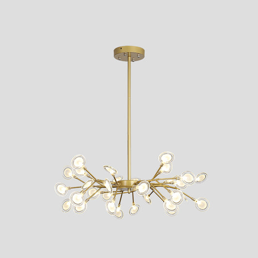 Modern Metallic Starburst Chandelier LED Pendant Light for Living Room