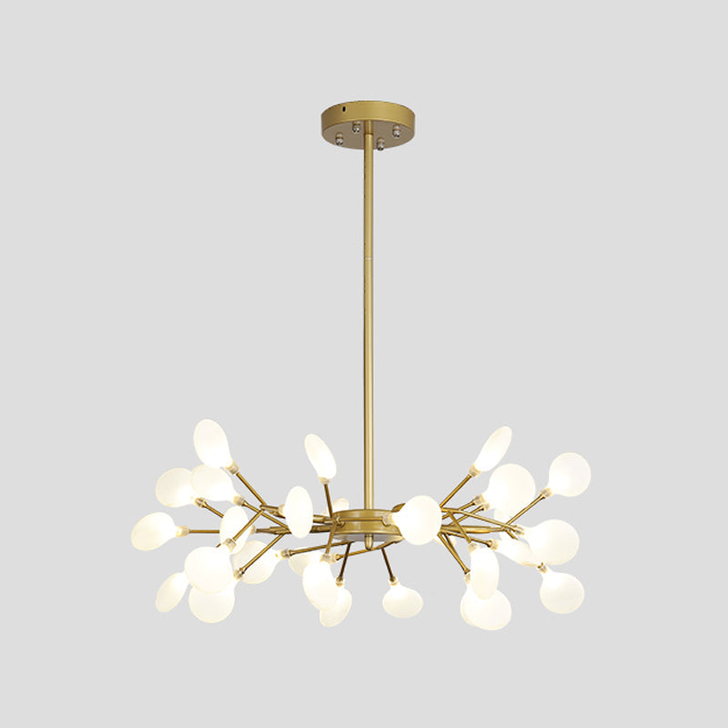 Modern Metallic Starburst Chandelier LED Pendant Light for Living Room