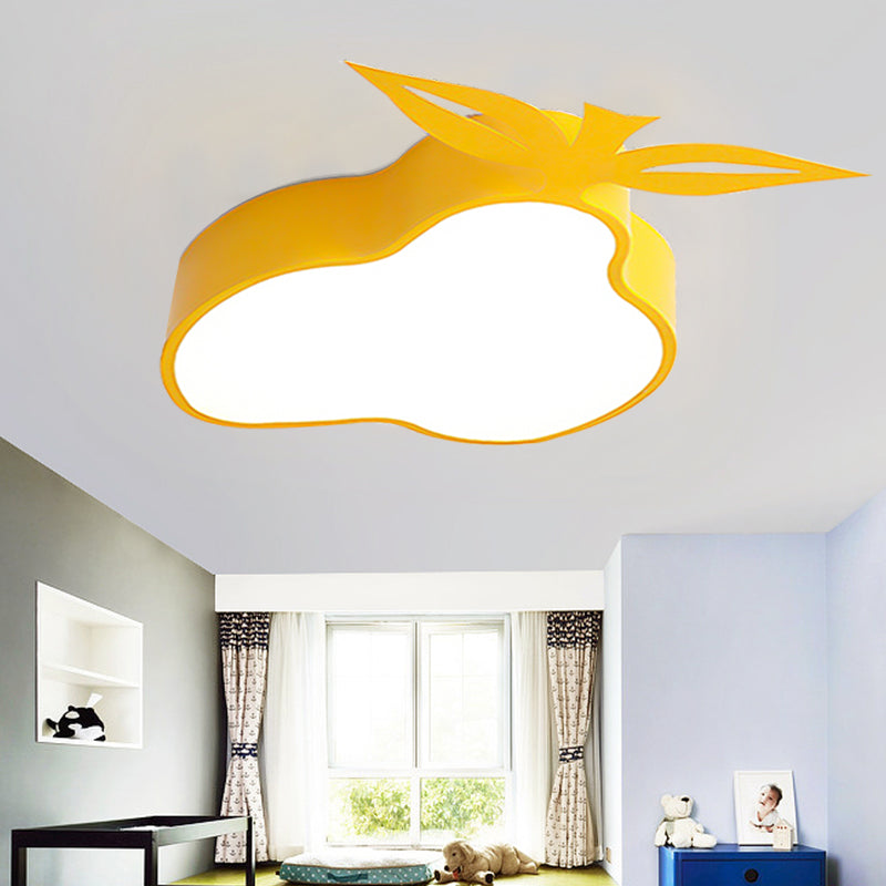 Plafonnier LED en métal en forme de poire en jaune pour la maternelle