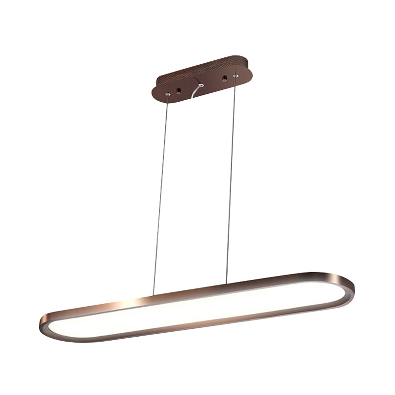 Plafonnier LED ovale en acrylique de 23,5"/35,5"/47" de large, gradation continue, chaud/blanc, télécommande (blanc/noir/marron)