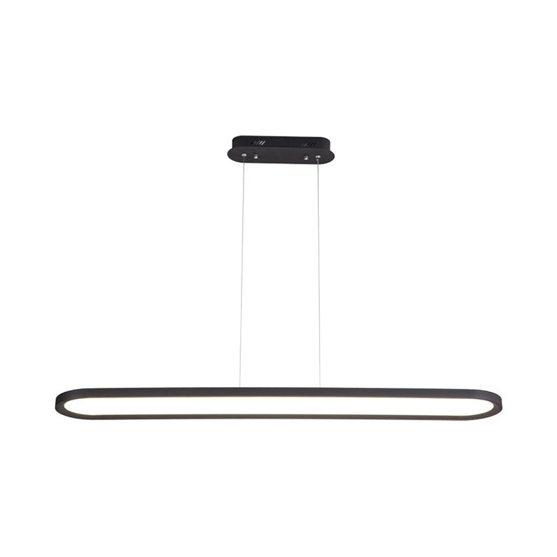 Plafonnier LED ovale en acrylique de 23,5"/35,5"/47" de large, gradation continue, chaud/blanc, télécommande (blanc/noir/marron)