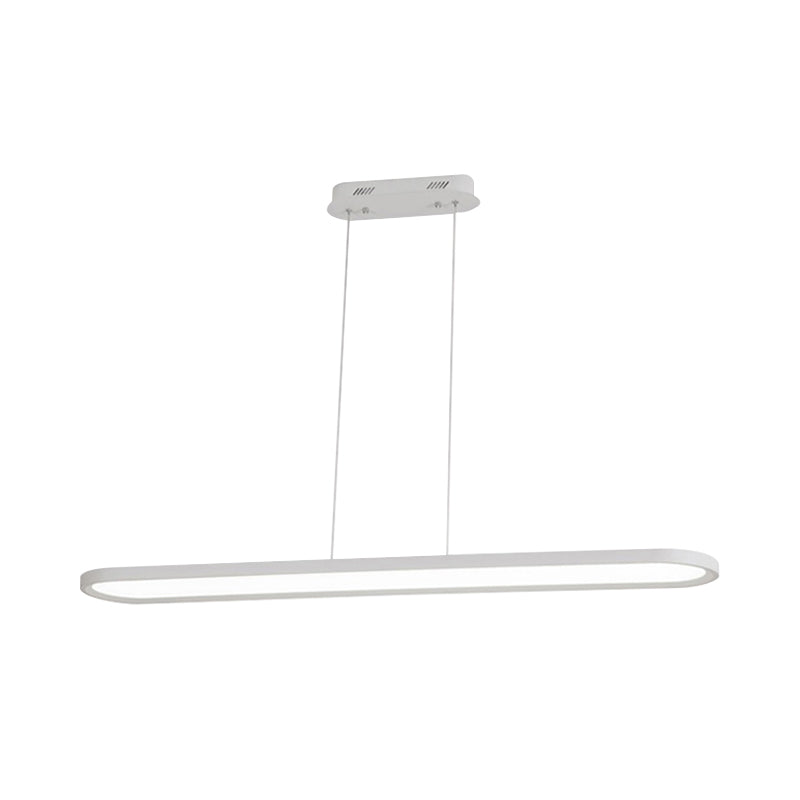 Plafonnier LED ovale en acrylique de 23,5"/35,5"/47" de large, gradation continue, chaud/blanc, télécommande (blanc/noir/marron)