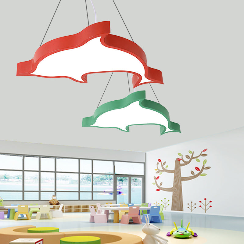 Cute Dolphin Pendant Light: Led Acrylic Ceiling For Hallway In Candy Colors