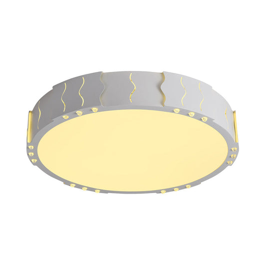 Modern Acrylic LED Flush Ceiling Light - White Square/Round Design for Living Room with Warm/White Lighting