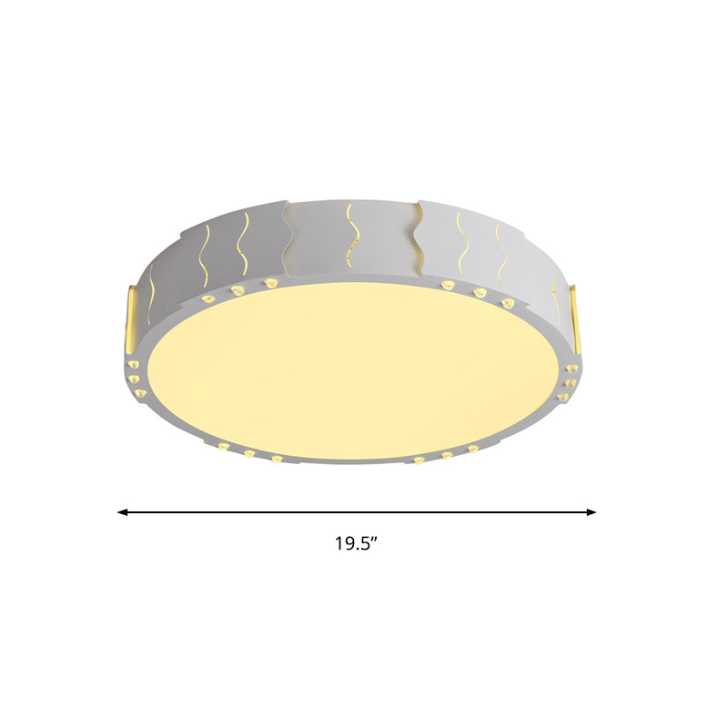 Modern Acrylic LED Flush Ceiling Light - White Square/Round Design for Living Room with Warm/White Lighting