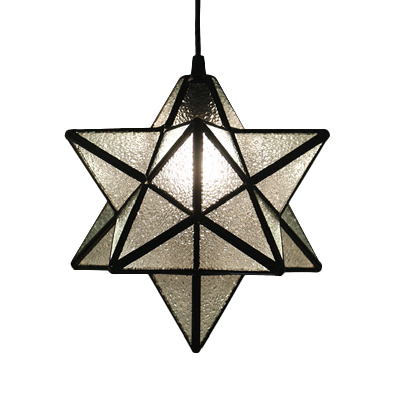 Lampe à suspension Tiffany Star Shade avec éclairage de suspension en vitrail pour chambre à coucher