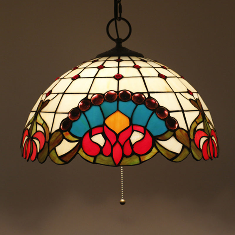 Lustre suspendu en verre noir à 3 lumières de style victorien - Plafonnier élégant pour salle à manger