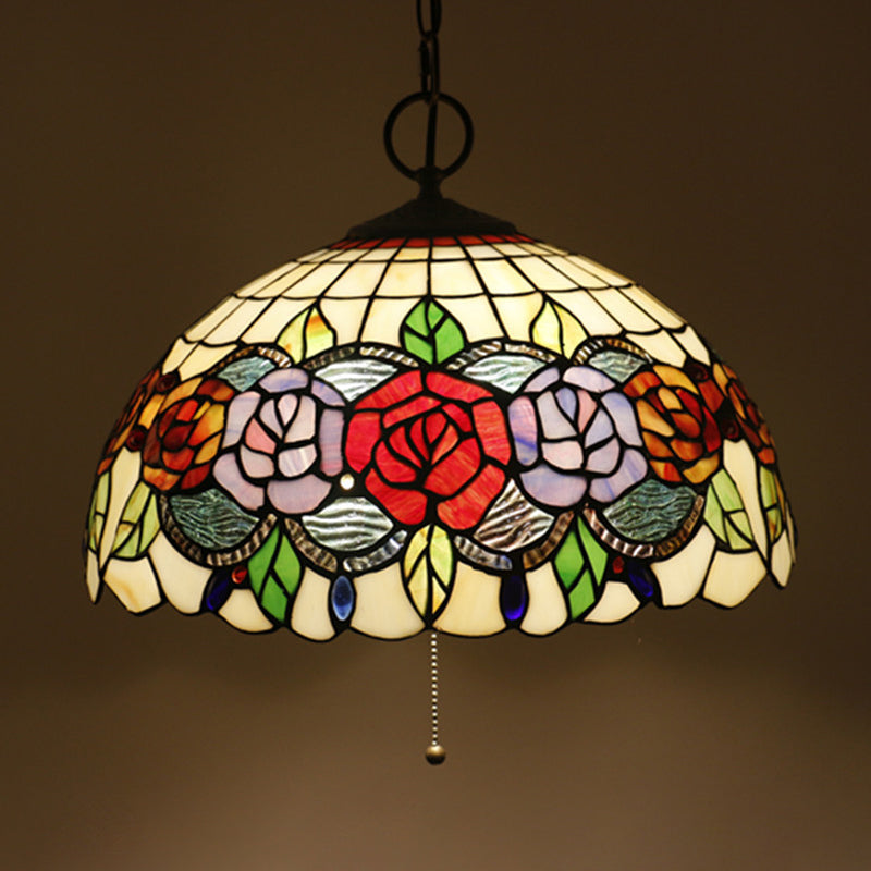 Lustre suspendu en verre noir à 3 lumières de style victorien - Plafonnier élégant pour salle à manger