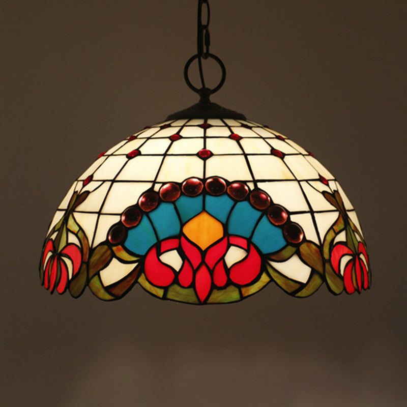 Lustre suspendu en verre noir à 3 lumières de style victorien - Plafonnier élégant pour salle à manger