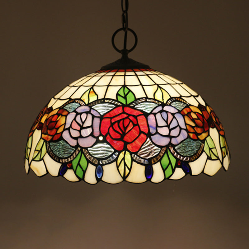 Lustre suspendu en verre noir à 3 lumières de style victorien - Plafonnier élégant pour salle à manger