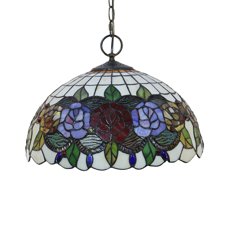 Lustre suspendu en verre noir à 3 lumières de style victorien - Plafonnier élégant pour salle à manger