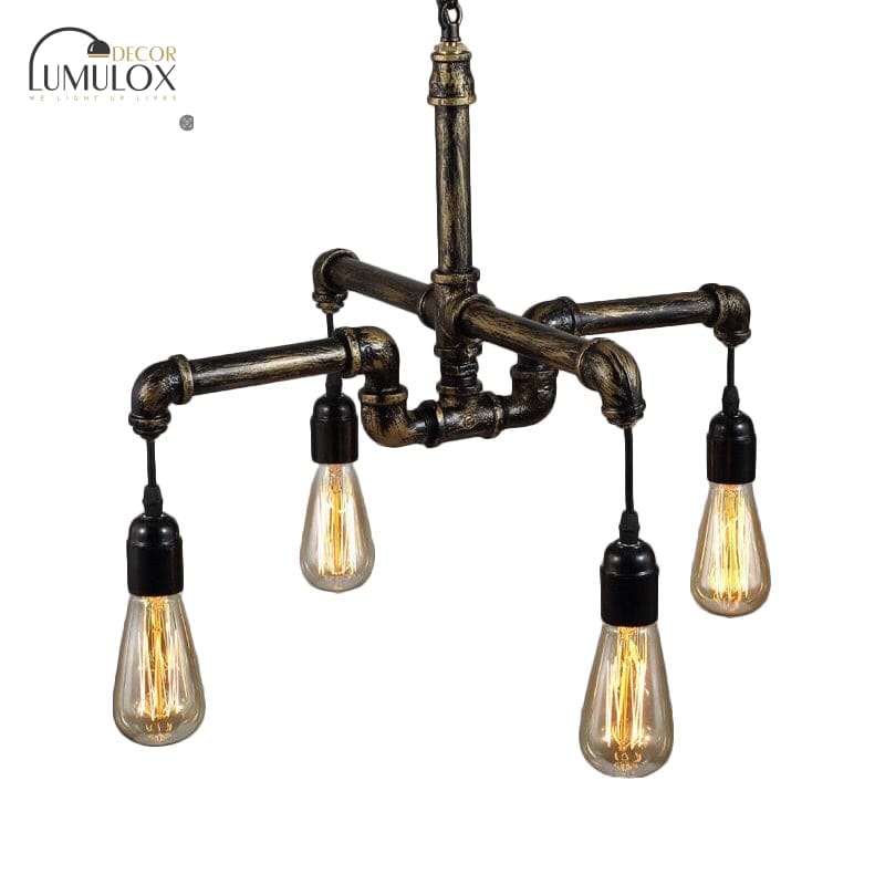 Vintage Industrial Metal and Glass Hanging Light – 4/6-Light 3-Tier Pendant for Living Rooms