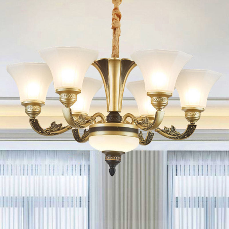 Lustre de chambre à coucher minimaliste en verre dépoli blanc avec kit de lampe suspendue