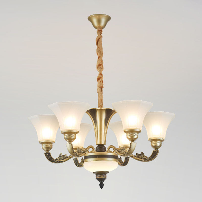 Lustre de chambre à coucher minimaliste en verre dépoli blanc avec kit de lampe suspendue