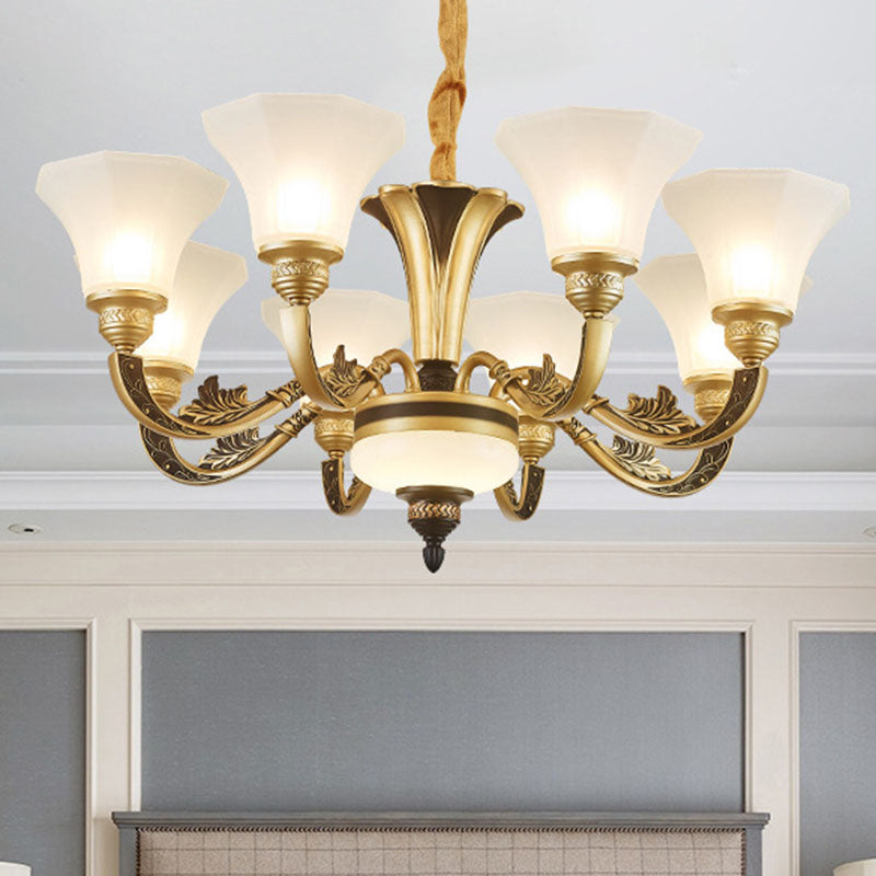 Lustre de chambre à coucher minimaliste en verre dépoli blanc avec kit de lampe suspendue