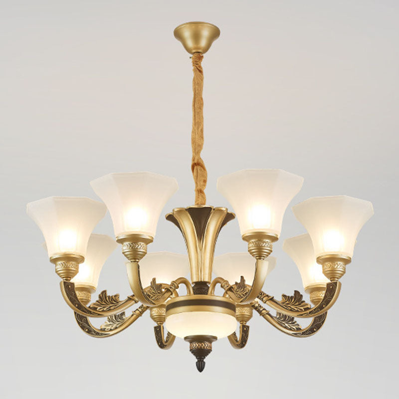 Lustre de chambre à coucher minimaliste en verre dépoli blanc avec kit de lampe suspendue