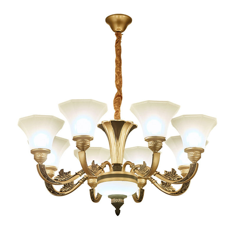 Lustre de chambre à coucher minimaliste en verre dépoli blanc avec kit de lampe suspendue
