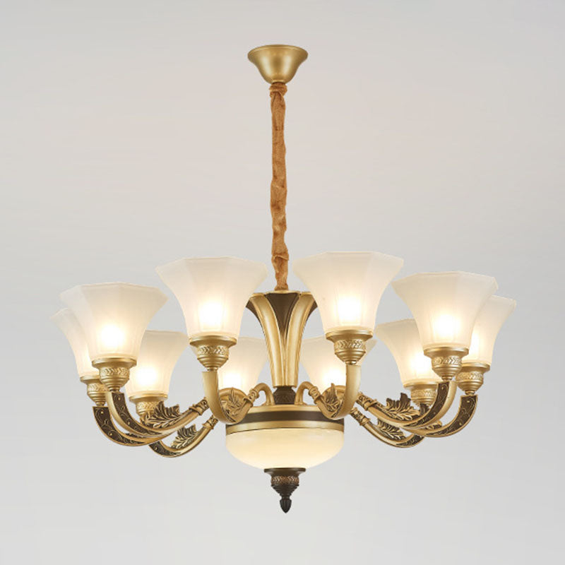 Lustre de chambre à coucher minimaliste en verre dépoli blanc avec kit de lampe suspendue