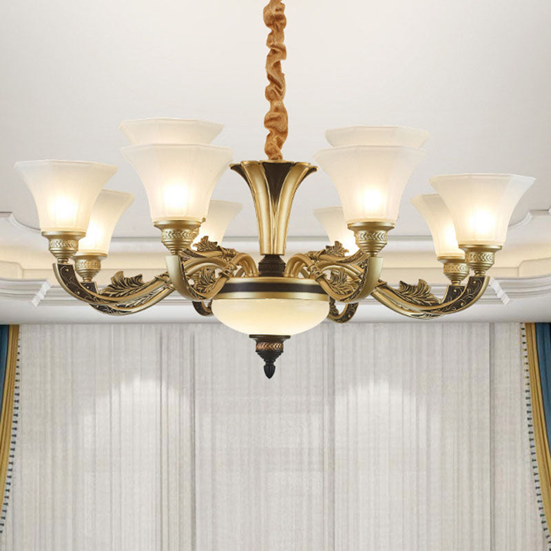Lustre de chambre à coucher minimaliste en verre dépoli blanc avec kit de lampe suspendue