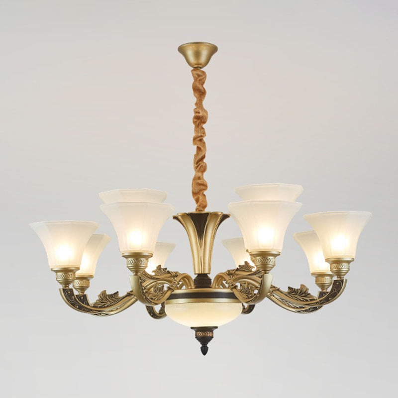 Lustre de chambre à coucher minimaliste en verre dépoli blanc avec kit de lampe suspendue