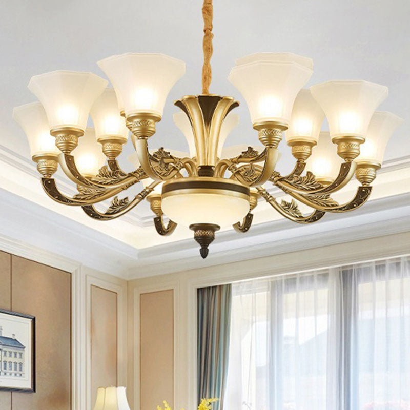 Lustre de chambre à coucher minimaliste en verre dépoli blanc avec kit de lampe suspendue