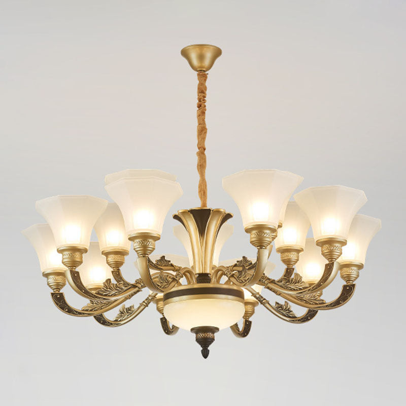 Lustre de chambre à coucher minimaliste en verre dépoli blanc avec kit de lampe suspendue