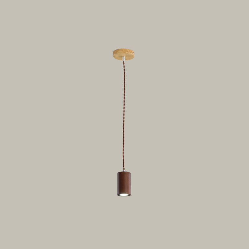 Sleek Geometric Wooden LED Ceiling Pendant Light in Beige - Perfect for Kitchen Suspension