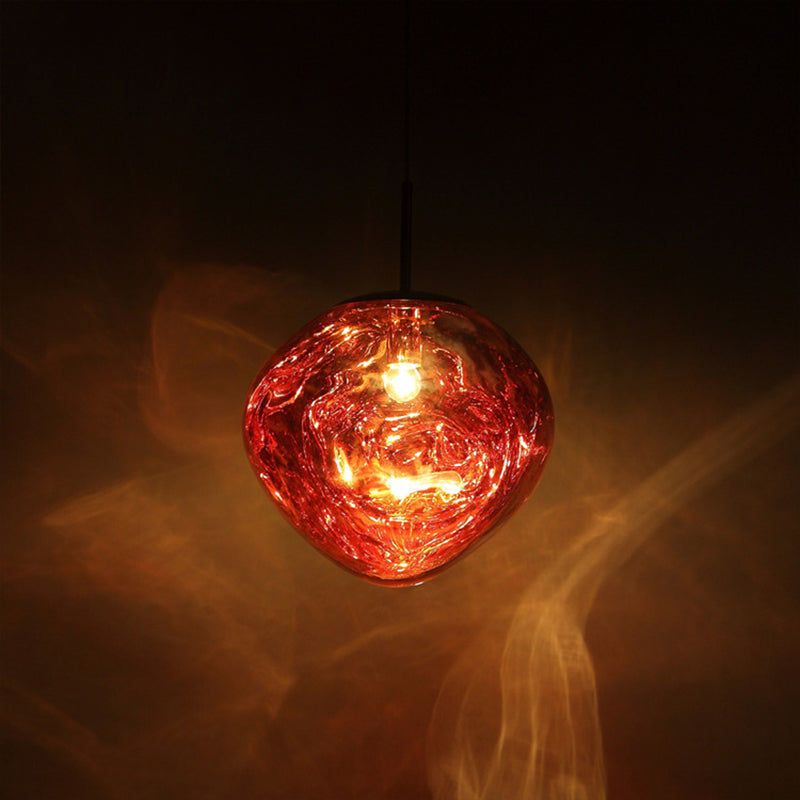 Lava Orb Pendant Light: Modern Glass Fixture for Dining Room Suspension