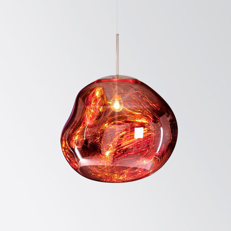 Lava Orb Pendant Light: Modern Glass Fixture for Dining Room Suspension
