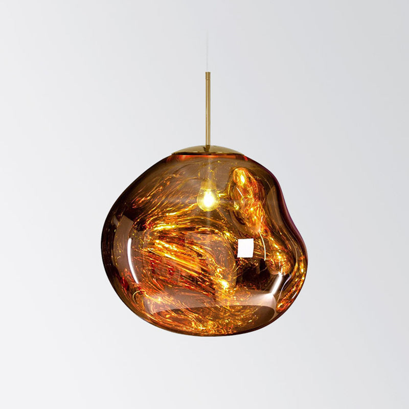 Lava Orb Pendant Light: Modern Glass Fixture for Dining Room Suspension