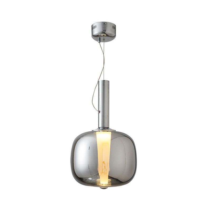 Minimalist Glass Suspension Pendant Light With Slender Neck Bottle Design
